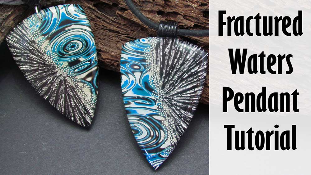Fractured Waters Polymer clay pendant