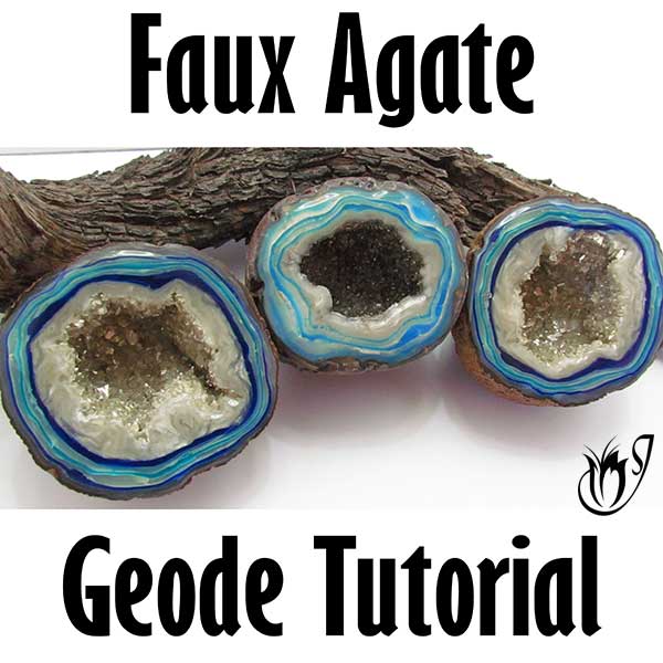 Faux Agate Polymer Clay Geode