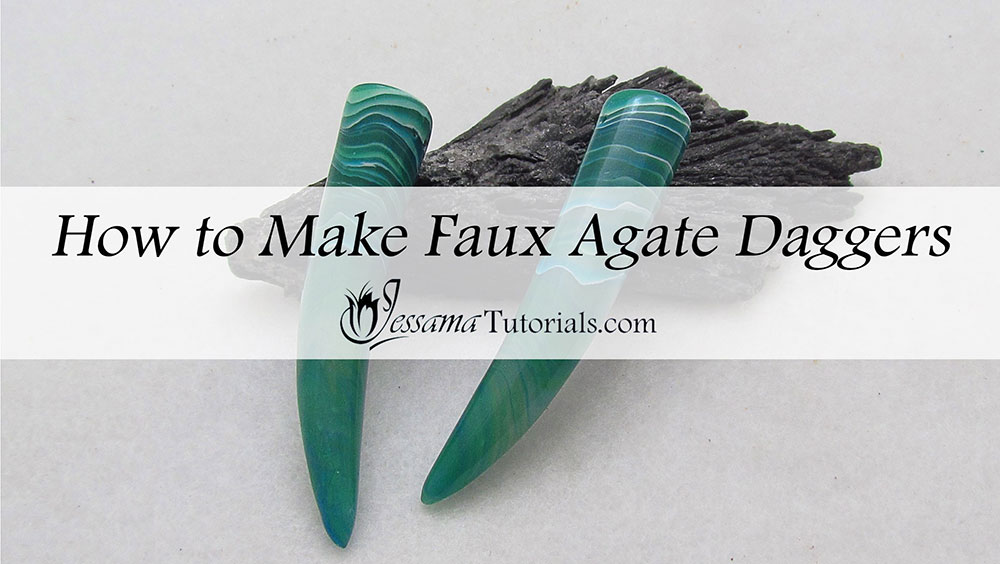 How to make Faux Agate Polymer Clay daggers