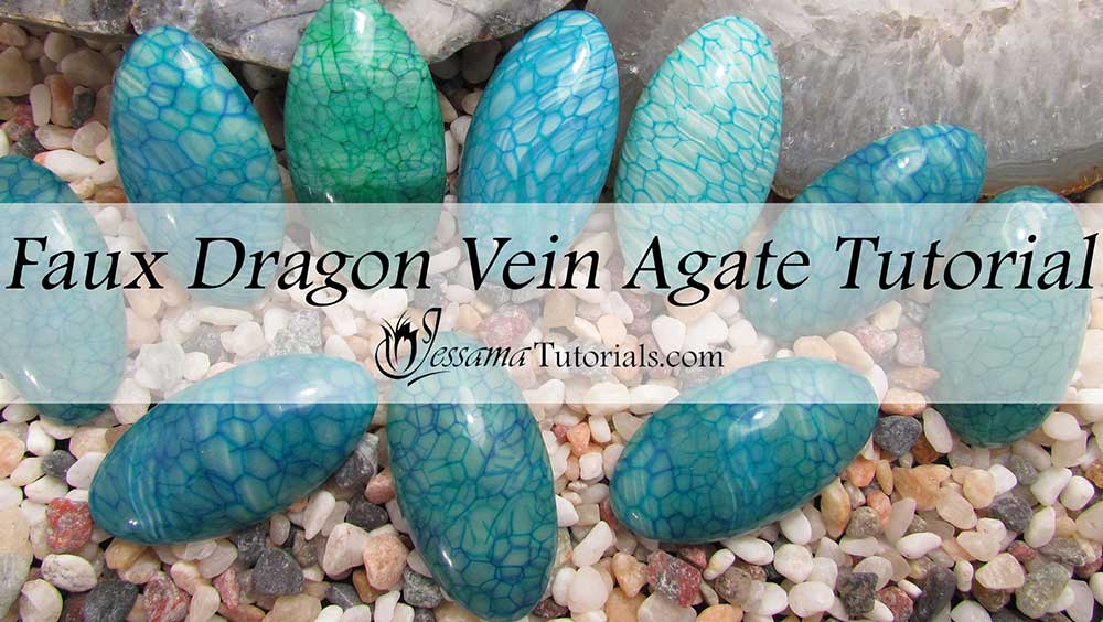 Polymer clay faux dragon vein agate