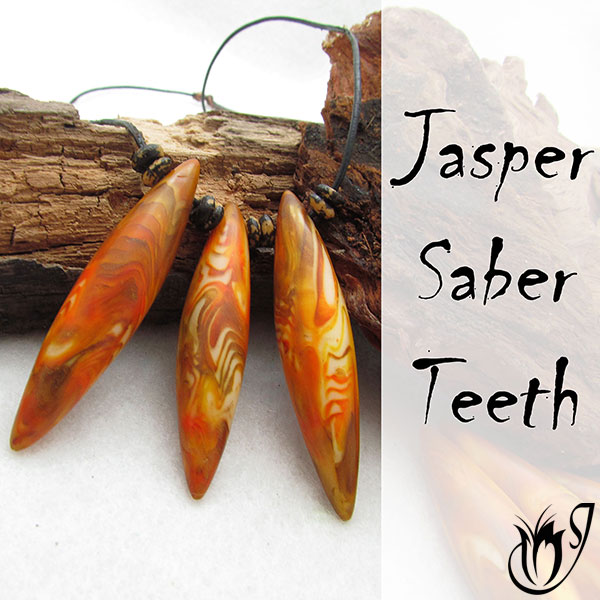 Faux Jasper Polymer Clay Saber Teeth