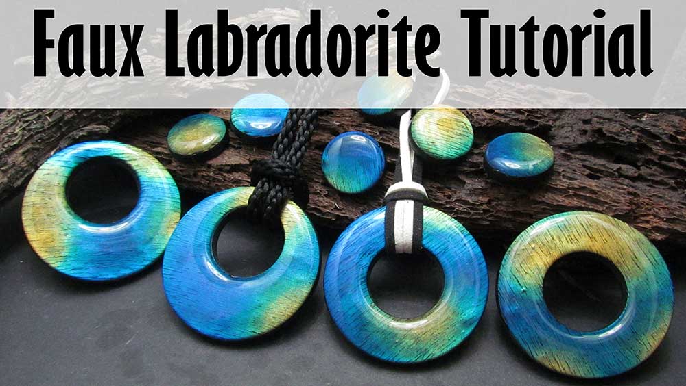 Polymer clay Faux labradorite