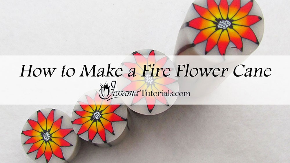 Polymer clay fire flower cane