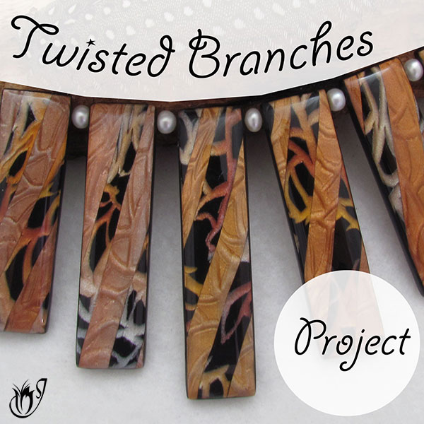 Twisted Branches Polymer Clay Necklace