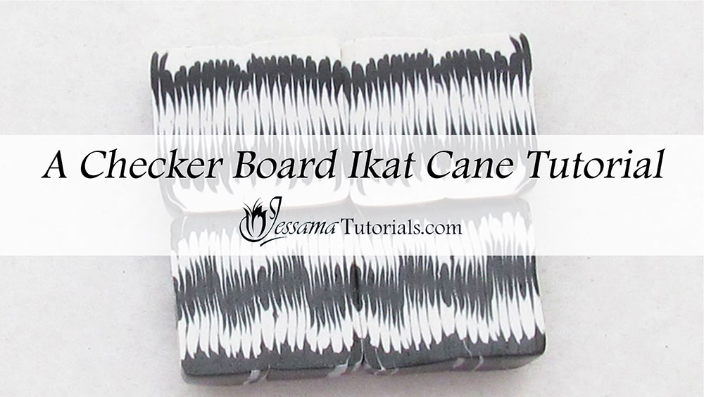 Checkerboard Ikat Cane Polymer Clay Tutorial