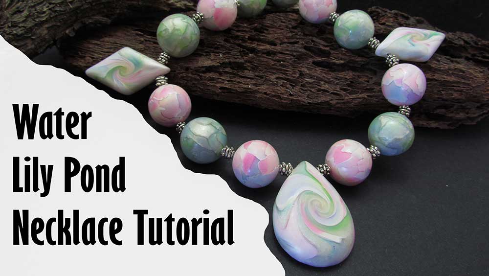 Lily Pond Polymer Clay Bead Necklace Tutorial