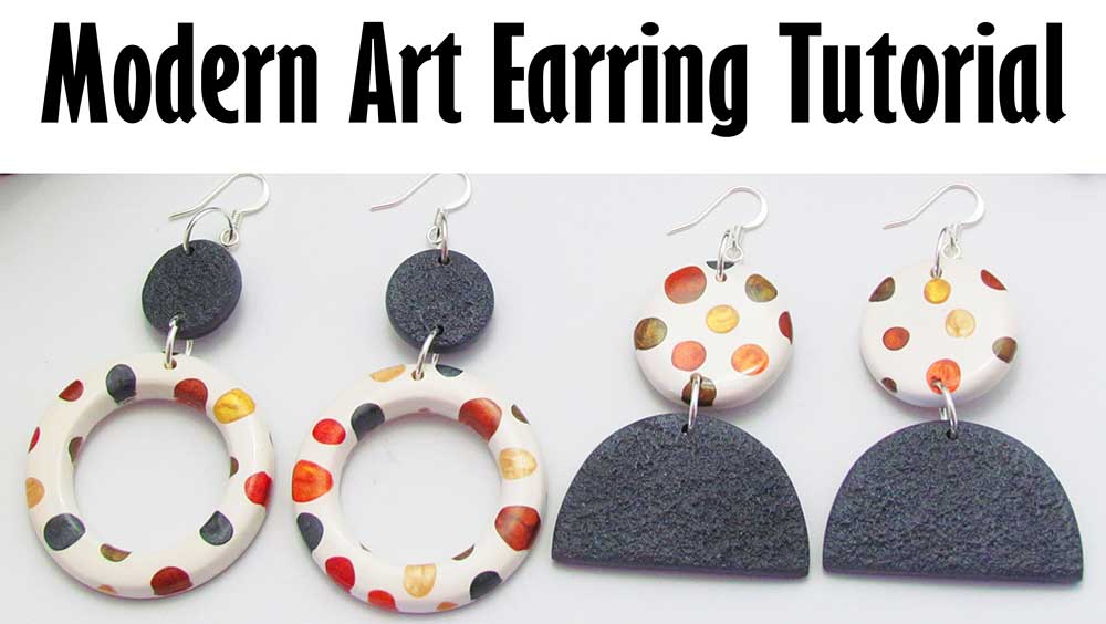 Polymer clay modern art earrings