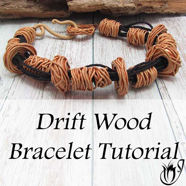 Polymer clay driftwood bracelet