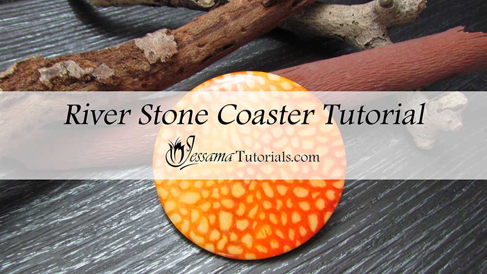 Riverstone polymer clay coaster