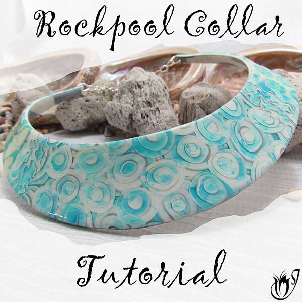 Rockpool polymer clay collar necklace
