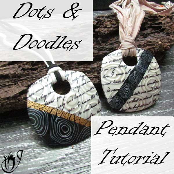 Dots and Doodles Polymer Clay Pendant
