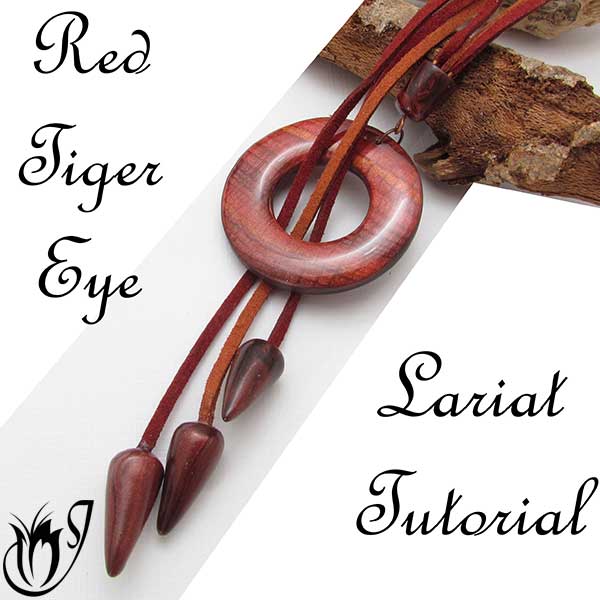 Red Tiger Eye Polymer Clay Lariat