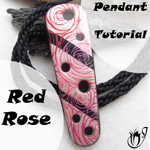 Red Rose Silk Screening Pendant