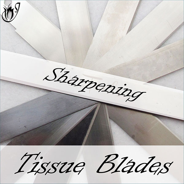 Sharpening polymer clay tissue blades