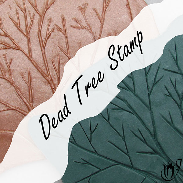 Dead tree hand carved polymer clay texture stamp