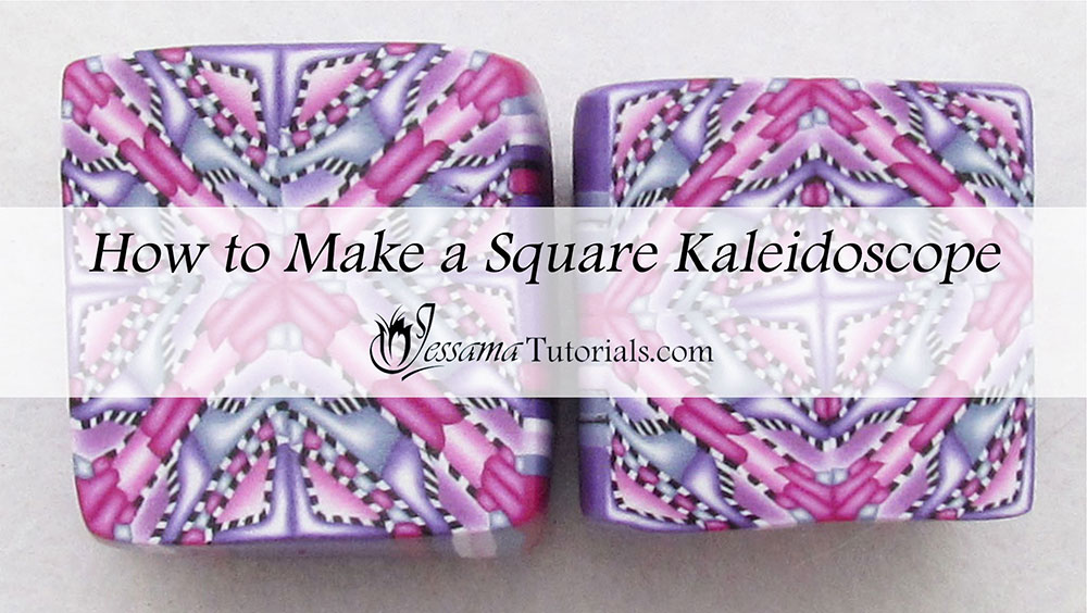 Square polymer clay Kaleidoscope Canes