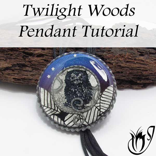 Twilight Woods Polymer Clay Pendant