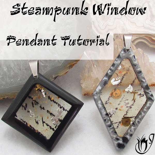 Polymer Clay Steampunk Window Pendants