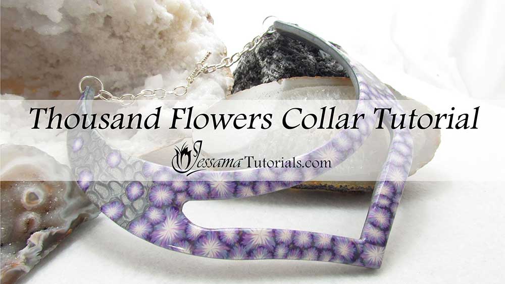 Thousand flowers polymer clay collar