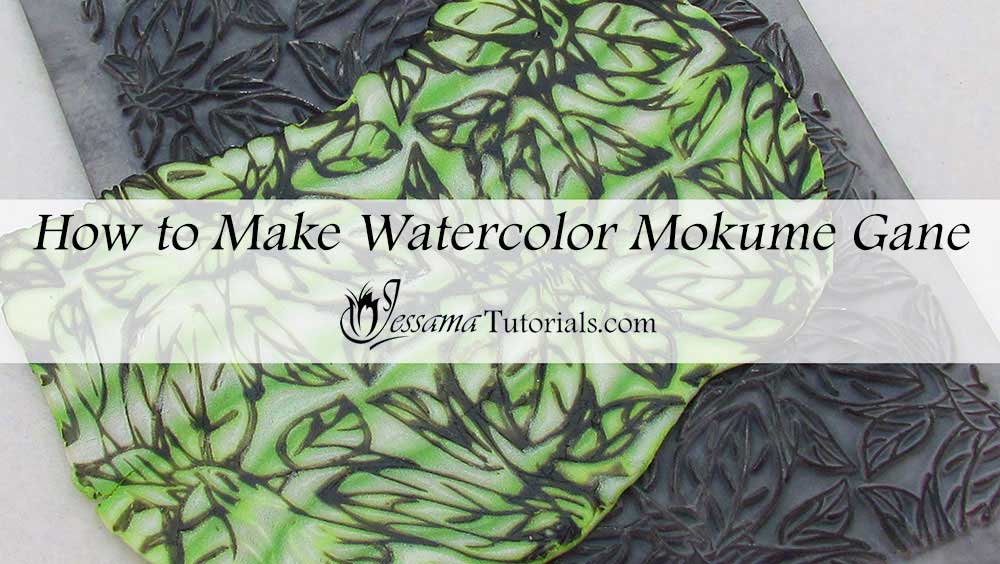 Polymer clay watercolor mokume gane