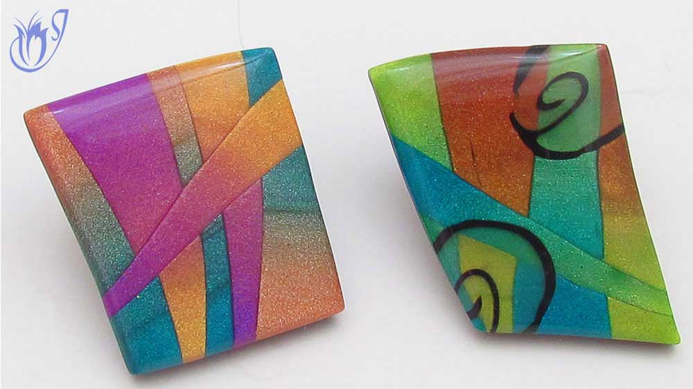 Polymer clay skinner blend mosaic beads