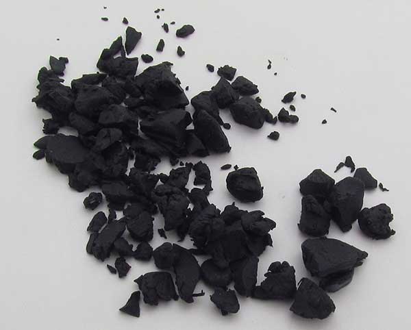 crumbled black polymer clay