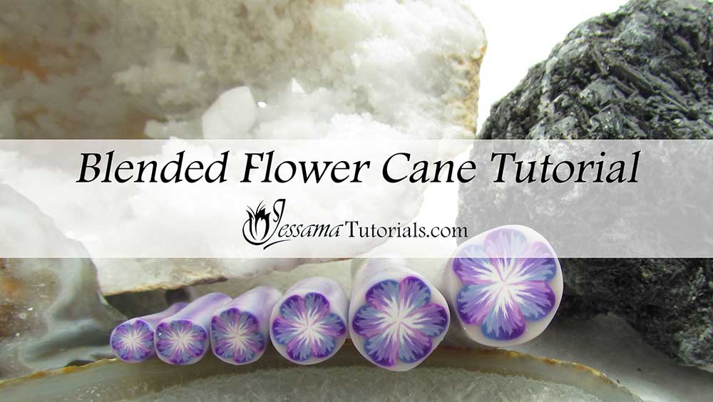 Blended flower polymer clay cane