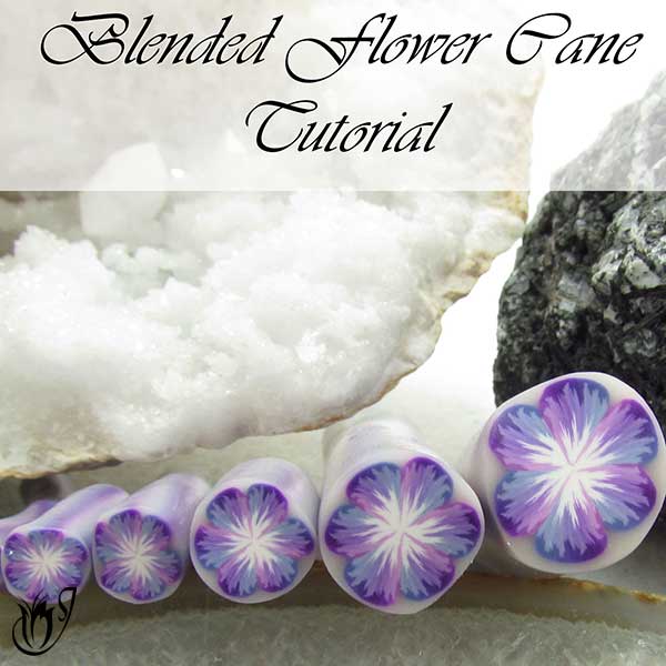 Polymer clay blended flower cane