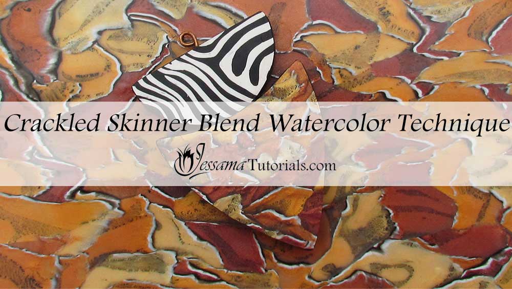 Crackled Skinner Blend Polymer Clay Watercolor Technique