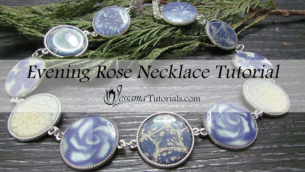 Evening Rose Polymer Clay Necklace