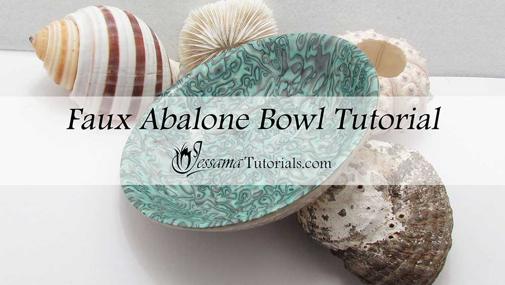 Polymer clay faux abalone bowl