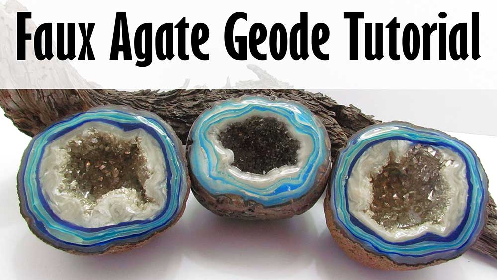Polymer clay faux agate geode