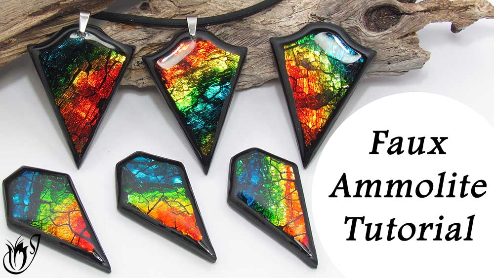 Polymer clay faux ammolite