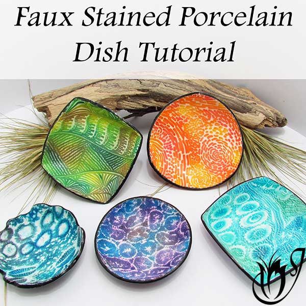 Polymer Clay Faux Stained Porcelain Dish