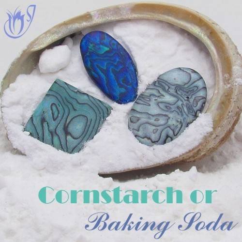 Baking polymer clay with cornstarch or baking soda