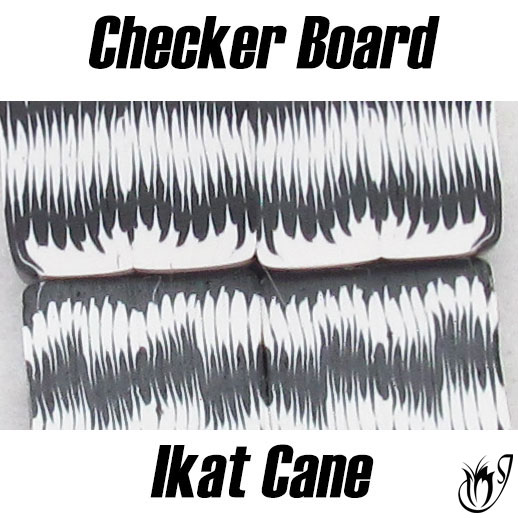 Polymer Clay Checkerboard Ikat Cane