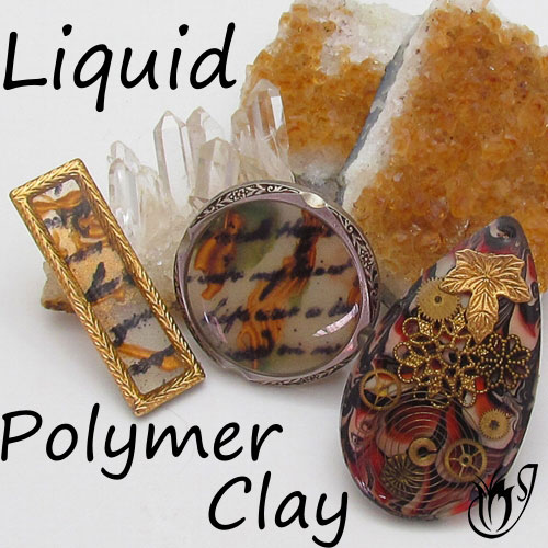Liquid polymer clay pendants