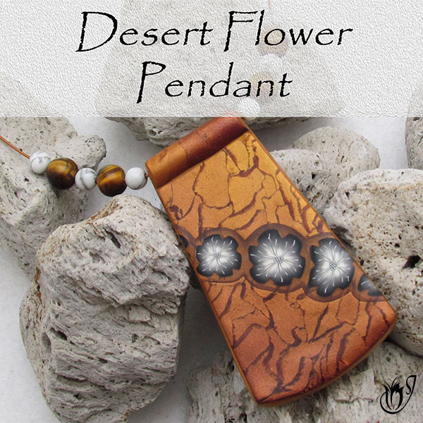 Desert flower polymer clay necklace