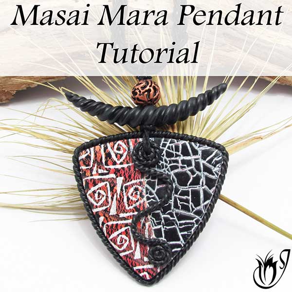 Masai Mara Polymer clay pendant