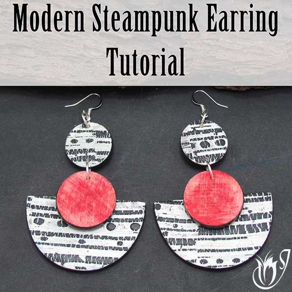 Modern Steampunk Polymer Clay Earrings