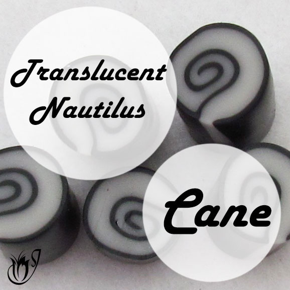 Polymer clay translucent nautilus cane