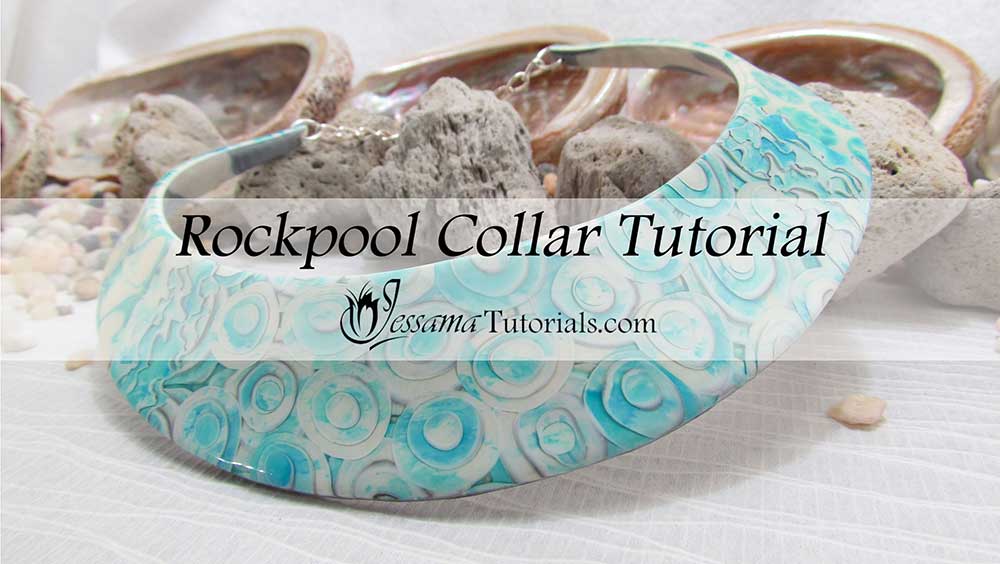 Rockpool polymer clay collar necklace