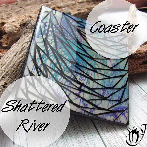 Shattered River Polymer Clay Coaster