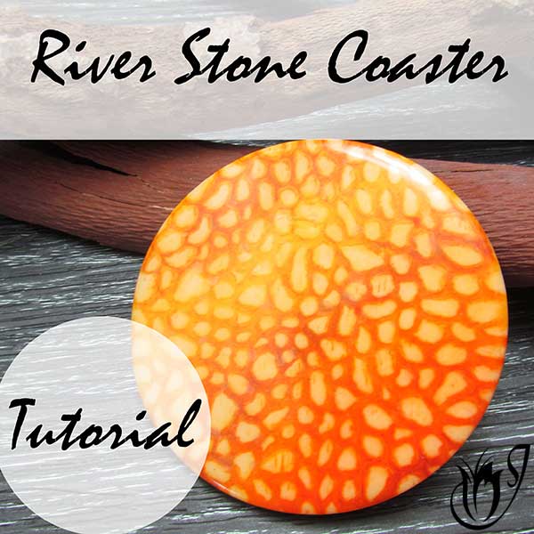 Riverstone polymer clay coaster