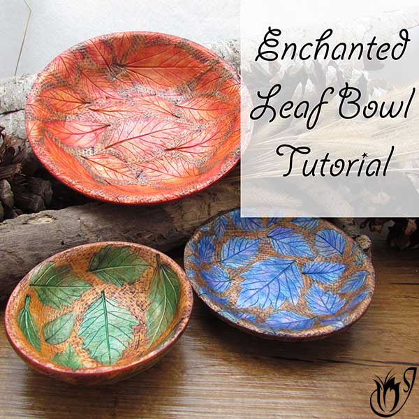 Polymer clay Enchanted Leaf Bowl