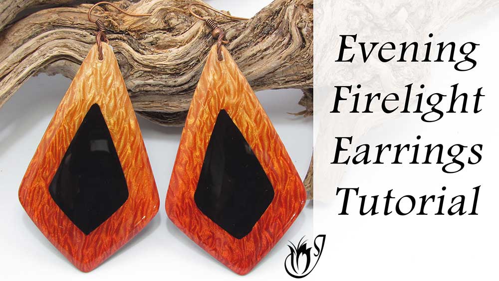 Evening Firelight polymer clay pendants