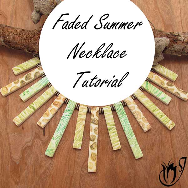 Faded Summer polymer clay fan necklace