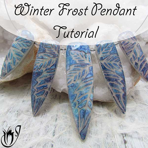 Winter Frost Polymer Clay Pendants