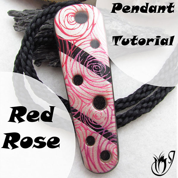 Red Rose Polymer Clay Pendant