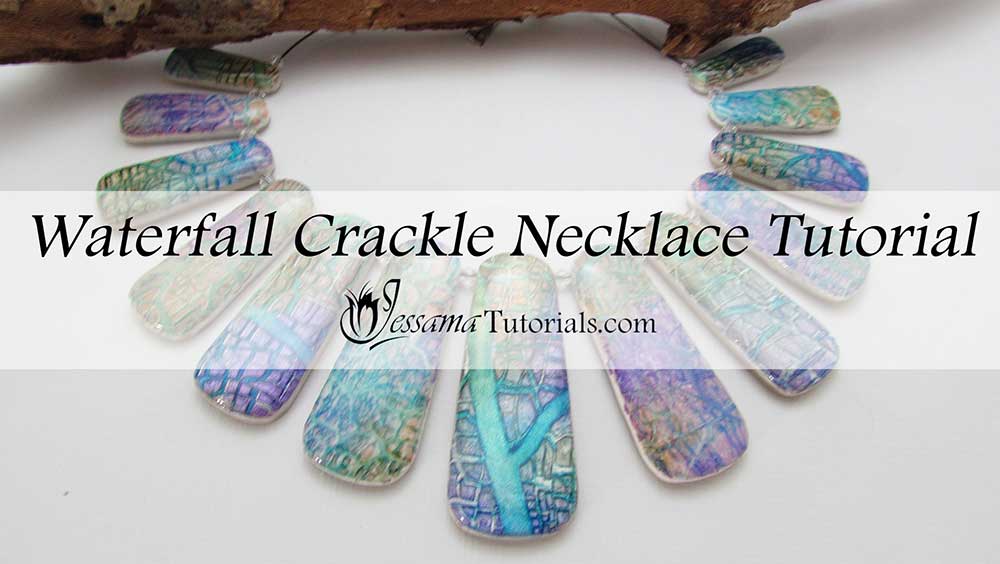waterfall crackle polymer clay necklace
